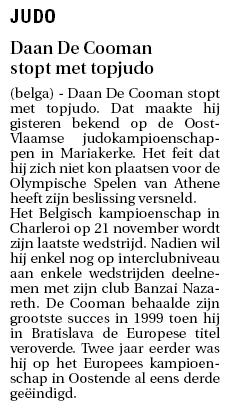 Daan De Cooman stopt zijn competitiecarrière!